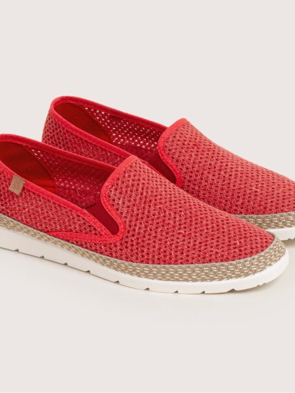 Men's Breathable Red Mesh Slip-On Loafers